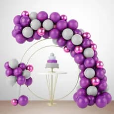 Kit 125 Balões Balão Arco pra Festa Rosa Lilás e Branco Aniversário