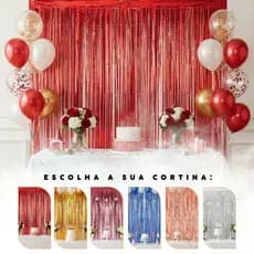 Cortinas Metalizadas Decorativas Mix de Cores Personalize Seu Escolha a Sua Azul Vermelho Rosa Ouro Rosê Prata