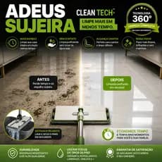 Rodo Mop Flat Balde Automático Lava Seca Com Refil Microfibra Multiuso