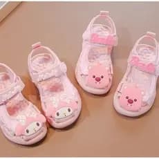 Meninas sandálias verão novo estilo crianças sapatos de praia Baotou princesa sapatos rosa dos desenhos animados melodia