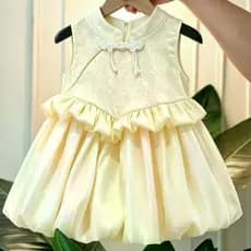 Meninas princesa cheongsam cheongsam vestido de aniversário verão vestido de um ano crianças estilo chinês bebê moda est