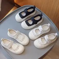 Meninas sapatos de lona sola macia sapatos de pano do bebê primavera verão novo estilo crianças Mary Jane sapatos
