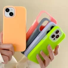 Capa De Silicone Líquido Mate Candy À Prova De Choque Para iPhone 15 11 12 13 14 Pro Max 14 15 Plus Completa Geleia Fluorescente Protetora De Anti-Impressão Digital