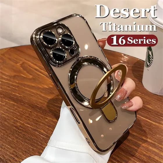 Capa De Telefone Com Suporte Invisível De Titânio Desert Para iPhone 17 Pro Max 11 12 13 14 15 16 Revestimento De Proteç