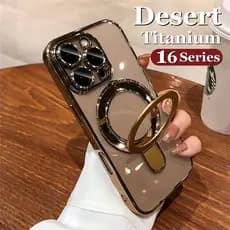 Capa De Telefone Com Suporte Invisível De Titânio Desert Para iPhone 17 Pro Max 11 12 13 14 15 16 Revestimento De Proteç