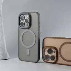 Desert Titanium Diamond Texture Metal Lens Frame Capa De Telefone Magnética Para iPhone 17 16 15 14 13 12 11 Pro Max 16