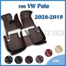 Tapetes Carro Adequado  Para VW Volkswagen Polo Hatchback 2026 2025 2024 2023-2019 Almofadas De Pé Personalizadas Capa