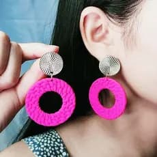 12 Cores Brincos Geométricos Estilo Boêmio de Pulverização Geométrica de Pulverização Redonda Brincos de Pinos de Moda Simples Brincos de Moda Única
