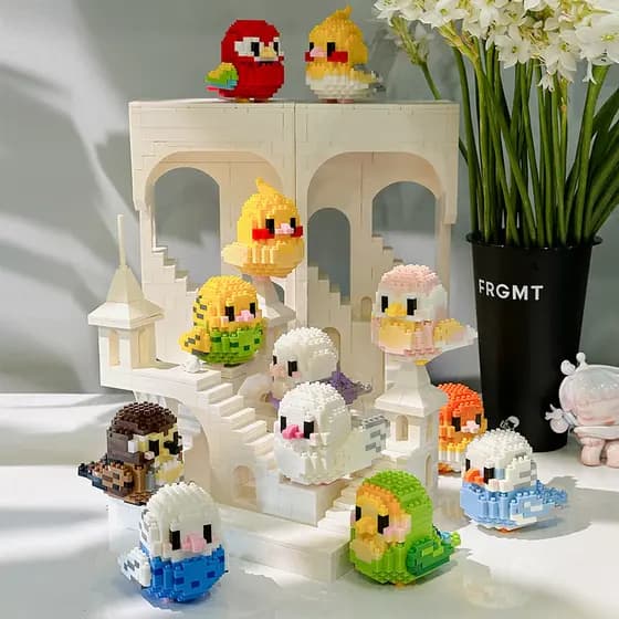 Frete Grátis Pequenos Blocos De Construção De Partículas Brinquedos Educativos Montagem Animal King Kong Pássaros Papagaios Crianças Meninos Meninas Decoração