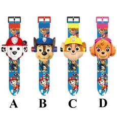 Relógio Projetor De Patrulha Canina Formato Pata Chase Marshall Rubble Skye Relógio Infantil Brinquedos infantis