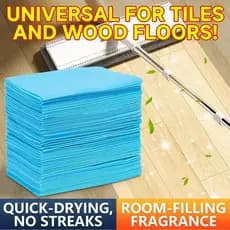 Folhas de limpeza de pisos com múltiplos efeitos para remoção de manchas e incrustações.