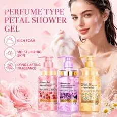 Gel de banho com pétalas perfumadas