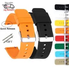 20mm 22mm Pulseira De Relógio De Silicone 14mm 16mm 18mm Lançamento Rápido Borracha Macia À Prova D'água Universal Reposição Acessório