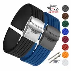 18mm 20mm 22mm 24mm Pulseira De Relógio De Silicone Liberação Rápida Esportiva Universal Feminino Masculino Substituição