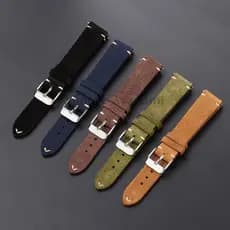 14/16/18/20/22mm Camurça Pulseira De Relógio De Couro Genuíno Artesanal Ponto Macio Universal Feminino Masculino Acessór