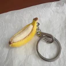 Chaveiro De Barco De Banana Criativo Feito À Mão , Pingente De Cura Fofo Para Bolsas Escolares , Decoração De Mochila ,