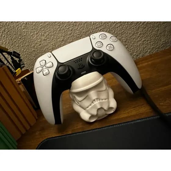 Suporte Controle Dualshock Joystick PS4 PS5 Xbox One e Series S|X Stormtrooper Star Wars Guerra nas estrelas Geek Nerd