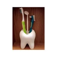Porta Escova De Dente Formato Dente Com Divisórias | Dentista Laboratório Educação Higiene Bucal
