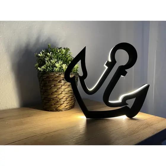 Luminária Âncora LED | Decoração Náutica Moderna Abajur de Quarto Com a Fonte Led Econômico