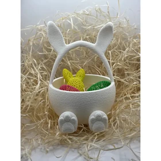 Porta Bombom Coelhinho da Páscoa Texturizado - Cestinha para Ovos e Chocolates