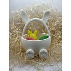 Porta Bombom Coelhinho da Páscoa Texturizado - Cestinha para Ovos e Chocolates