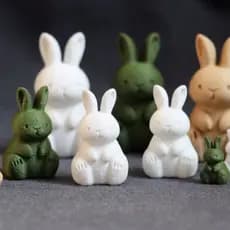 Kit Coelhos Minimalistas Decorativos Fofinhos - Páscoa