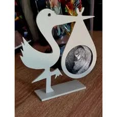 Suporte para Ultrassom de Gravidez Cegonha  – Porta-Retrato Personalizado, Presente Criativo