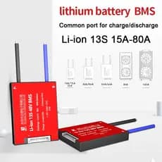 BMS 13S 48V 15A-80A 18650 À Prova D'água Com Placa De Proteção De Bateria De Lítio Balanceada