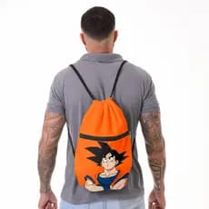 Mochila Saco Coyote® Goku Kakaroto Reforçada com Alça de Corda