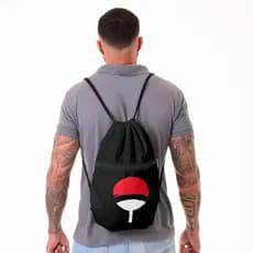 Mochila Saco Coyote® Clã Uchiha Reforçada com Alça de Corda