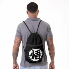 Mochila Saco Coyote® Dragon Ball Goku Black Reforçada com Alça de Corda