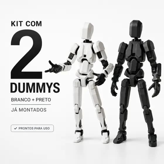 Kit 2 Boneco Articulado Dummy 13 Montado Brinquedo Infantil Figura Criativo Acessórios