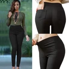 Calças Femininas Laine Stretch, Calças Casuais Estilo Lápis Europeu e Americano