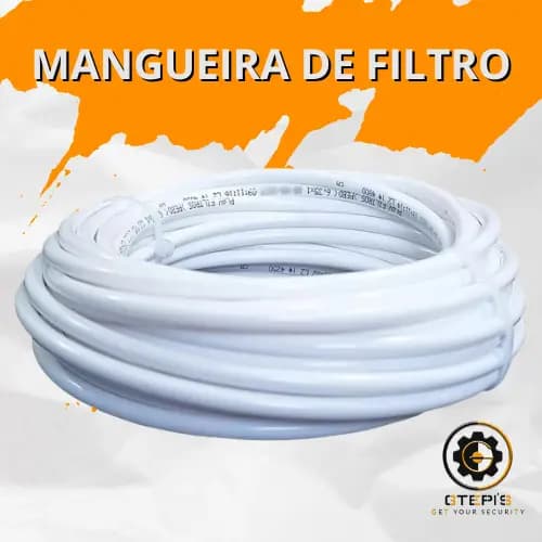 20 Metros Mangueira Atóxica Branca 1/4” PEBD – Purificador, Bebedouro, Filtro de Água