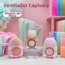 Mini Vestilador + Lúminária LED recarregável para criança  Capivara