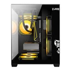 GABINETE GAMER NIGHT GRODD LATERAL DE VIDRO AQUÁRIO CLANM + 3 COOLER FAN EURUS ARGB 4PIN CLANM