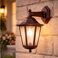 Luminária Arandela Colonial Sextavada E27 Bivolt Com Acrílico Jateado