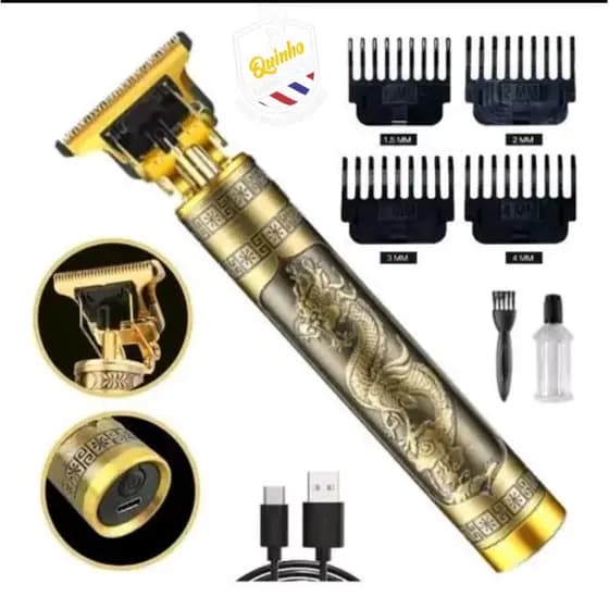 Máquina de cortar cabelo barbeiro profissional dragão elétrica bateria recarregável