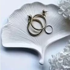 Bandeja Folha Ginkgo Leque Minimalista / Bandeja Decorativa/ Boho / Porta Joias