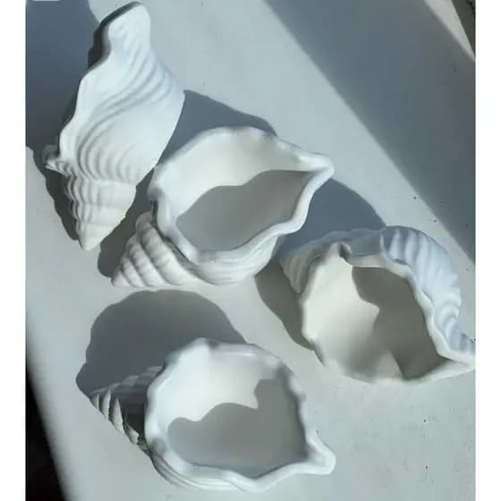 kit 50 Concha Decorativa Artesanal em Gesso | Porta-Velas, Suculentas e Lembrancinhas | Impermeabilizada