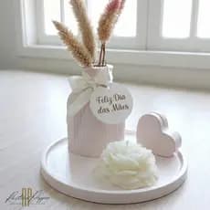 Kit  Bandeja Minimalista com Vaso e Vela Aromática Presente Decorativo