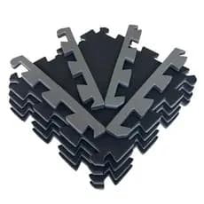 Kit 12 Tatames 50x50 20mm Bicolor Preto e Cinza