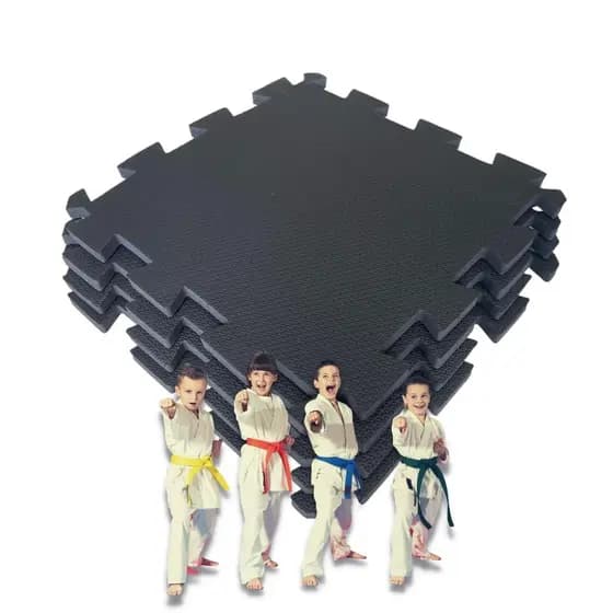 Kit 12 Tatames 50x50 20mm Preto Economico