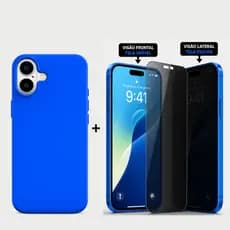 Capa iPhone 16 Silicone Premium + Película Privacidade Anti Impacto | Proteção Total