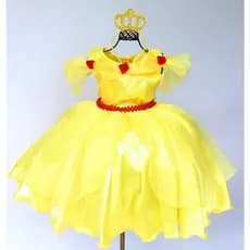Vestido Infantil Bela E Coroa Aniversário