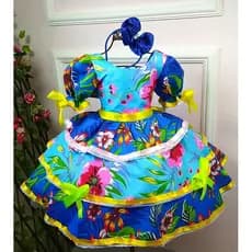 Vestido Infantil Festa Junina Julina Quadrilha Caipirinha Luxinho Luxinho