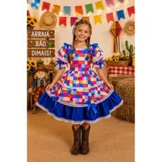 Vestido Festa Junina Quadrilha Infantil Caipira Caipirinha Luxinho