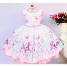 Vestidos Floral Jardim Encantado do 4 ao 16 com Tiara