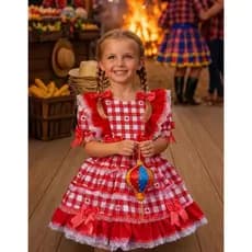 Vestido Festa Junina Quadrilha Caipirinha Junino Arraia