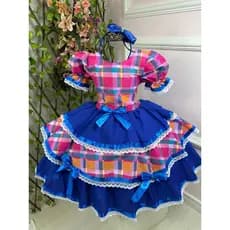 Vestido Festa Junina Caipirinha Arraia  Quadrilha Caipira Sao Joao Infantil